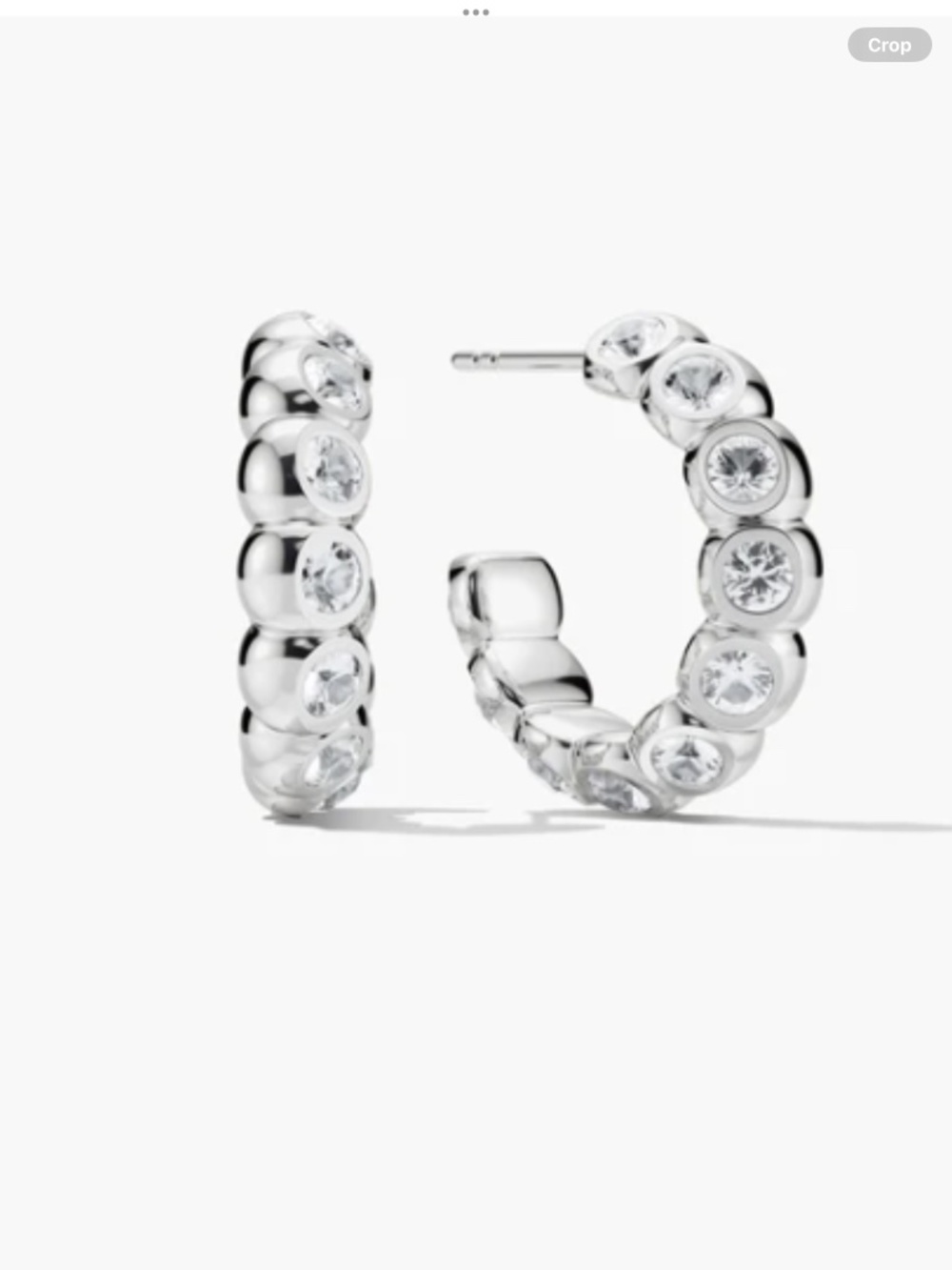 Like New Mejuri Thea white sapphire sterling silver hoop earrings